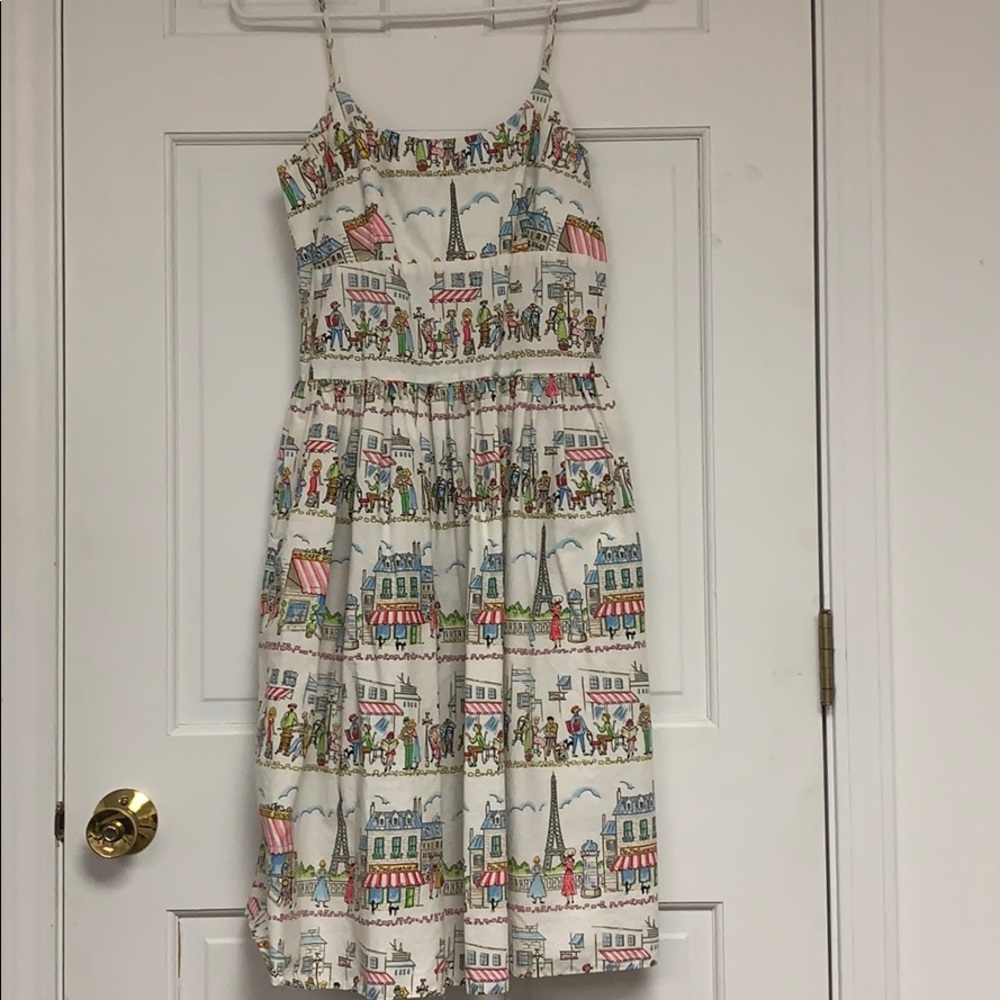 Retro Paris print sundress (with pockets!!!!!)